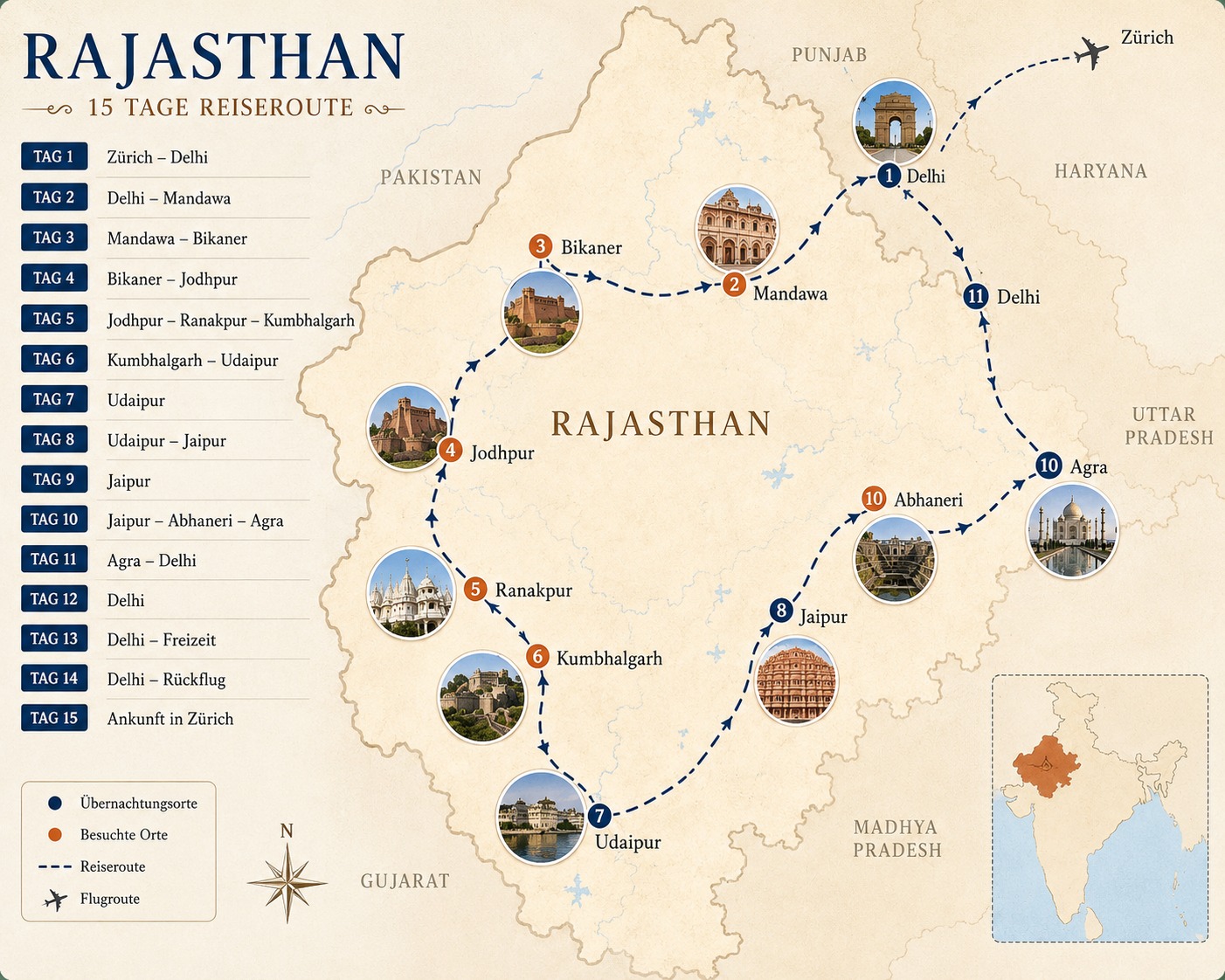 Reiseroute Karte