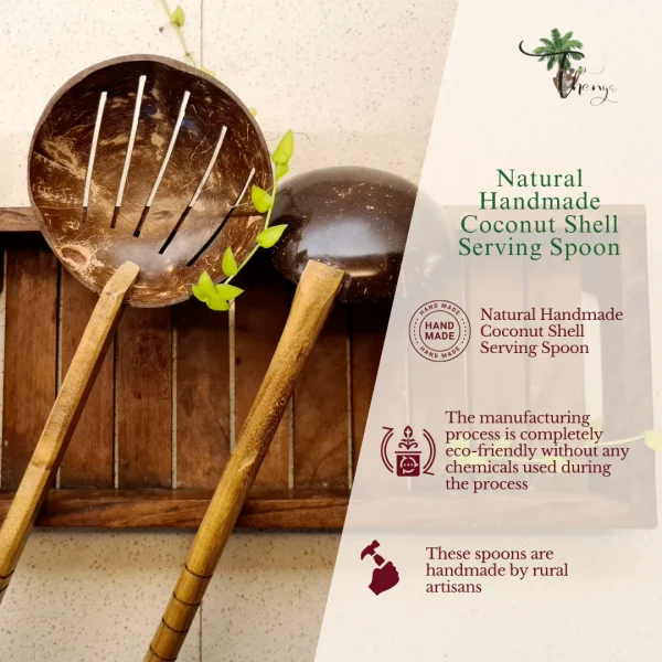 Natural Handmade Coconut Shell Serving Spoons