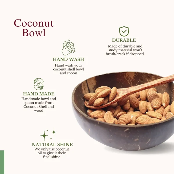 Coconut Bowl with cutlery (500 ML + Spoon)