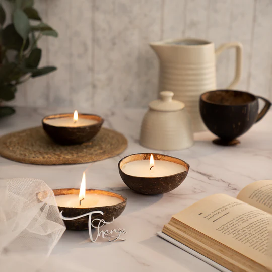 Coconutshell Candle – Set of 2